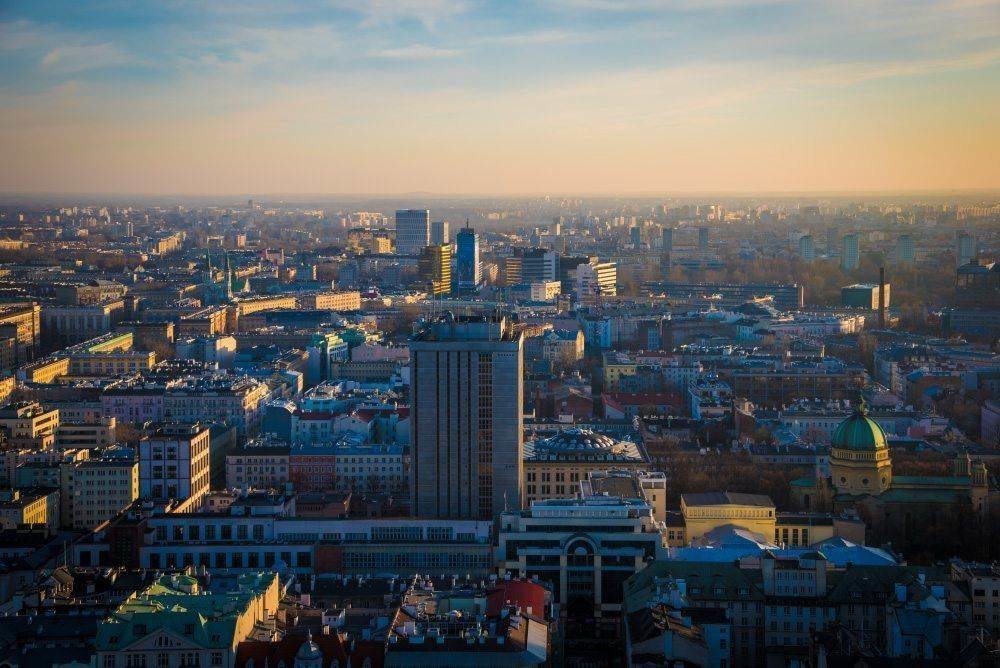 Вид со смотровой площадки Дворца культуры и науки в Варшаве